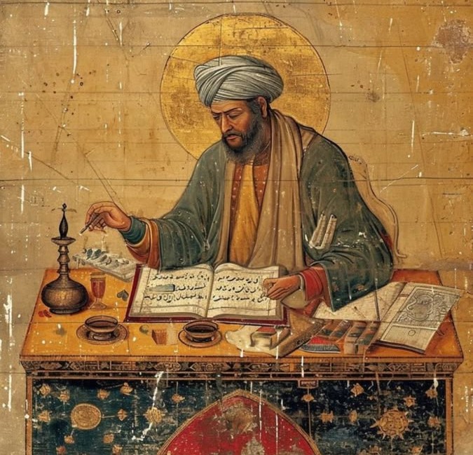 Representation of Avicenna (Ibn Sina), medieval Islamic philosopher and physician