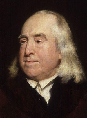 Portrait of Jeremy Bentham, English philosopher and founder of utilitarianism