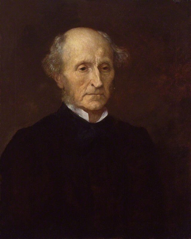 Portrait of John Stuart Mill, British philosopher and utilitarian thinker